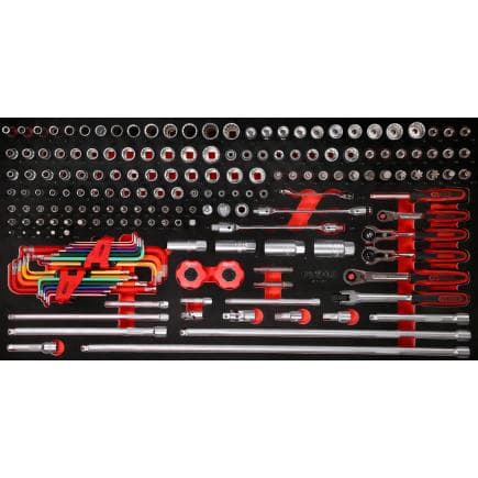 KS TOOLS 813.0183 - Jeu de clés à douille 1/4''+ 3/8" dans insert en mousse (183 pcs)