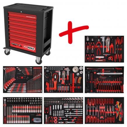 KS TOOLS 815.7397 - Composition pour servante d’atelier PERFORMANCE plus P15 avec 397 outils pour 7 tiroirs