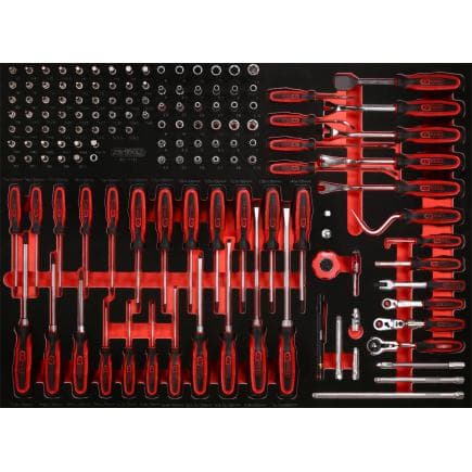 KS TOOLS 821.0142 - Jeu de clés à douille et de tournevis 1/4" dans insert en mousse (142 pcs)