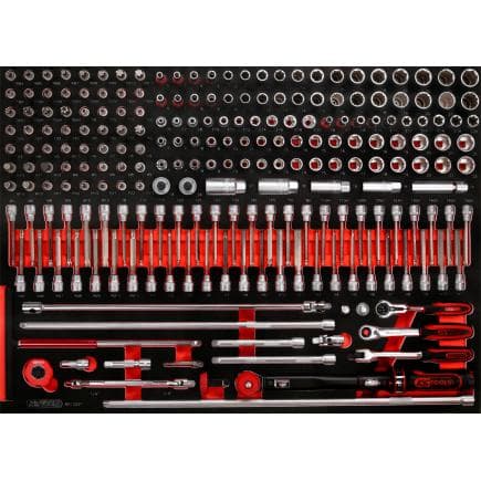 KS TOOLS 821.0221 - Jeu de clés à douille 3/8" dans insert en mousse (221 pcs)