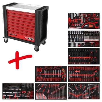 KS TOOLS 825.8564 - Composition pour servante d’atelier PERFORMANCE plus P25 avec 564 outils pour 8 tiroirs