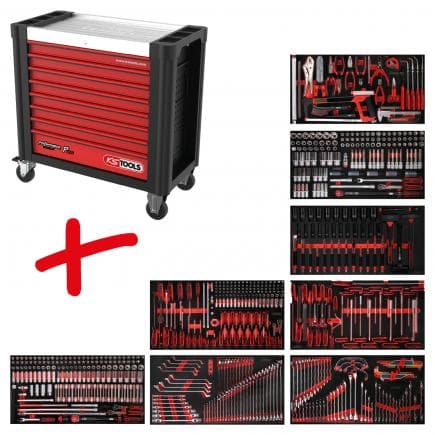 KS TOOLS 825.8660 - Composition pour servante d’atelier PERFORMANCE plus P25 avec 660 outils pour 8 tiroirs