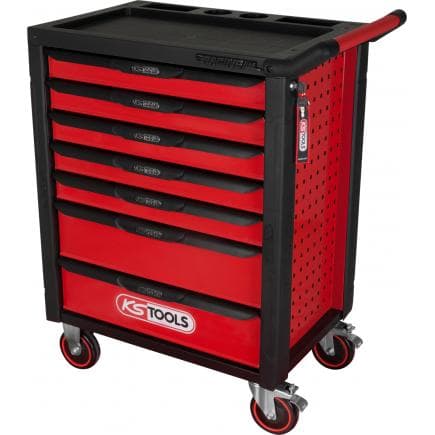 KS TOOLS 826.0007 - RACING line Servante d'atelier NOIR/ROUGE avec 7 tiroirs