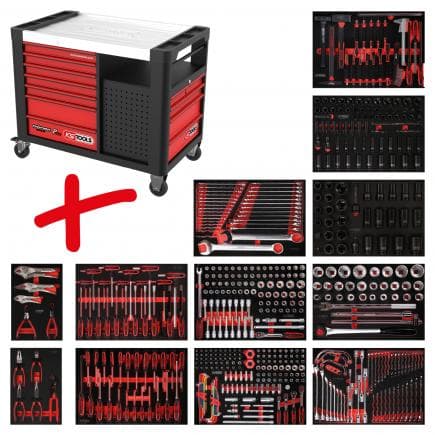 KS TOOLS 835.12549 - Composition pour servante d’atelier PERFORMANCE plus P35 avec 549 outils pour 12 tiroirs