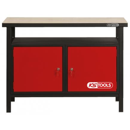 KS TOOLS 865.0002 - Etabli d'atelier 2 portes 840x1200x600mm