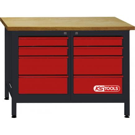 KS TOOLS 865.0007 - Etabli d'atelier 8 tiroirs 840x1200x600mm