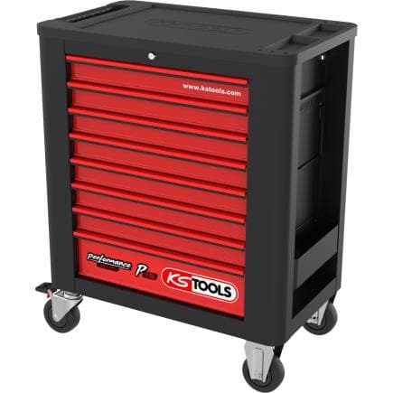 KS TOOLS 873.1008 - PERFORMANCE plus P15 Chariot d'atelier NOIR/ROUGE avec 8 tiroirs