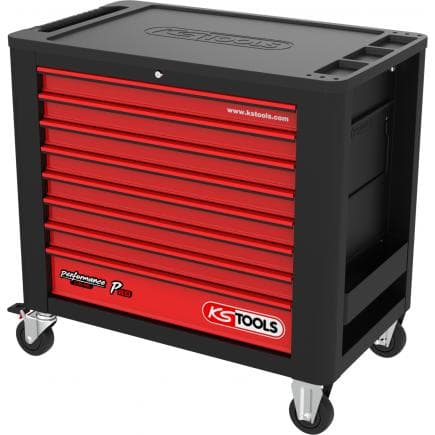 KS TOOLS 873.2008 - PERFORMANCE plus P20 Chariot d'atelier NOIR/ROUGE avec 8 tiroirs