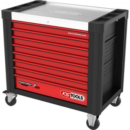 KS TOOLS 873.4008 - PERFORMANCE plus P30 Chariot d'atelier NOIR/ROUGE avec 8 tiroirs
