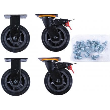 KS TOOLS 873.7014-R013P - Jeu de roulettes pour servante d’atelier P45, avec vis