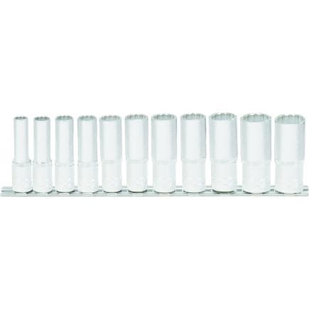 KS TOOLS 911.0606 - 3/8" Jeu de douilles 12 pans, longues (11 pcs)
