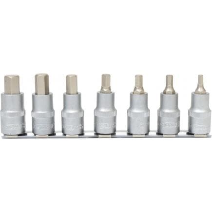KS TOOLS 911.1320 - 1/2" Jeu de douilles tournevis 6 pans intérieur, courtes 5-14mm (7 pcs)