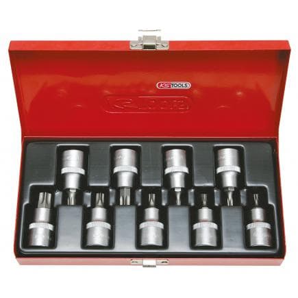 KS TOOLS 911.1386 - 1/2" Jeu de douilles tournevis Torx percé, TB20-TB60 (9 pcs)