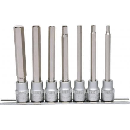 KS TOOLS 911.1560 - 3/8" Jeu de douilles tournevis 6 pans intérieur, longues (7 pcs)