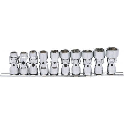 KS TOOLS 911.3840 - 3/8" Jeu de douilles articulées 6 pans CHROME plus (10 pcs) 10-19 mm