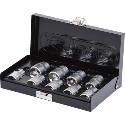 KS TOOLS 911.4410 - 1/2" Jeu de douilles Torx E E10-E24 (9 pcs)