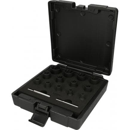 KS TOOLS 913.1460 - Kit de douilles spirales à chocs spéciales 1/4"+1/2" (15 pcs)