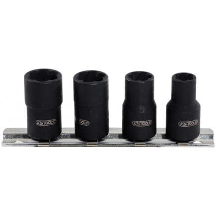 KS TOOLS 913.3850 - 3/8" Jeu de douilles spirales à chocs (4 pcs), 8-13mm