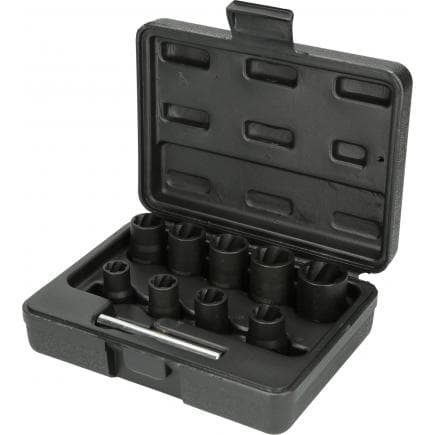 KS TOOLS 913.3855 - 3/8" Jeu de douilles spirales à chocs 10-19mm (10 pcs)