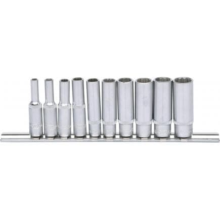 KS TOOLS 917.0630 - 1/4" Jeu de douilles 12 pans, longues (10 pcs)