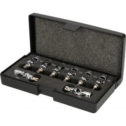 KS TOOLS 917.1490 - 1/4" Coffret d'embouts articulés Torx CHROME plus T8-T40 (8 pcs)