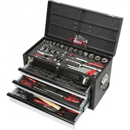 KS TOOLS 918.0100 - 1/4"+1/2" Coffret d'outils universels CHROME plus GEAR (99 pcs)
