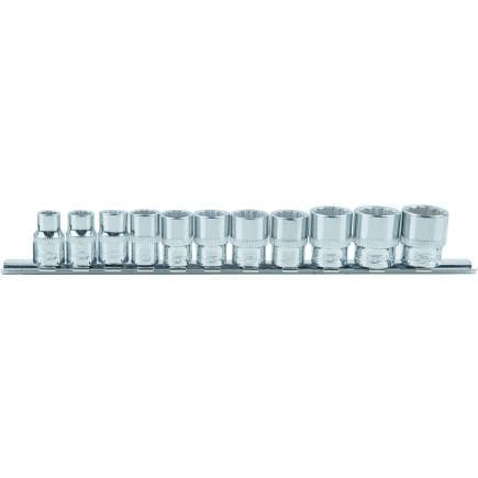 KS TOOLS 918.0601 - 3/8" CHROME plus Jeu de douilles 12 pans, longues 8 -19 mm (11 pcs)