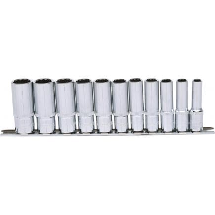 KS TOOLS 918.0602 - 3/8" CHROME plus Jeu de douilles 12 pans, longues 8-19 mm (11 pcs)