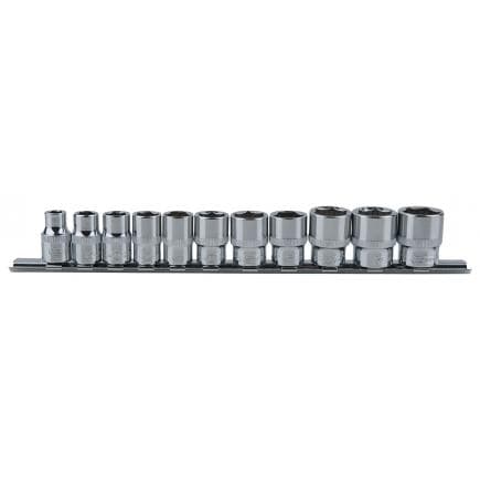 KS TOOLS 918.0608 - 3/8" CHROME plus Jeu de douilles 12 pans 8 -19 mm (11 pcs)