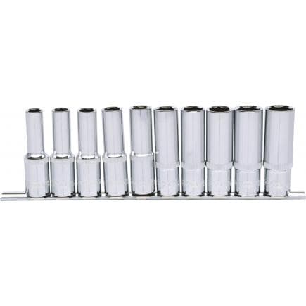 KS TOOLS 918.0612 - 1/2" Jeu de douilles 6 pans CHROME plus, longues 10-19mm (10 pcs)