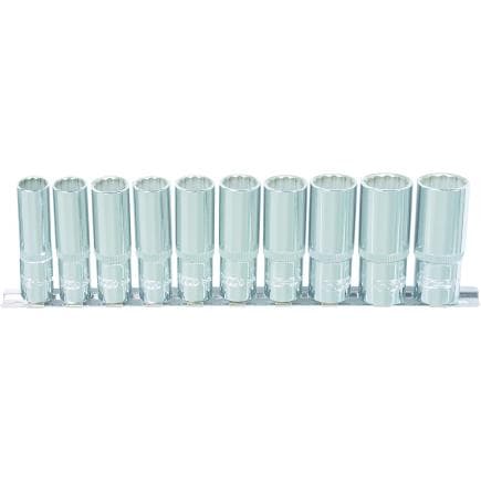 KS TOOLS 918.0630 - 1/4" CHROME plus Jeu de douilles 12 pans, longues 4-13 mm (10 pcs)