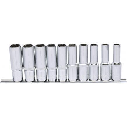 KS TOOLS 918.0660 - 1/2" Jeu de douilles 12 pans CHROME plus, longues 10-19 mm (10 pcs)