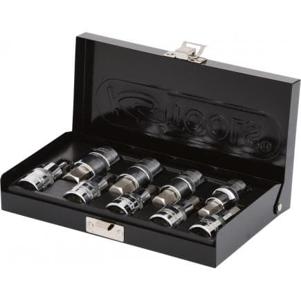 KS TOOLS 918.1330 - 1/2" Jeu de douilles tournevis 6 pans intérieur CHROME plus, courtes 4-17mm (9 pcs)