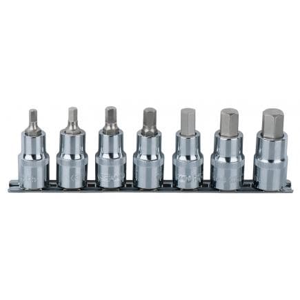 KS TOOLS 918.1335 - 1/2" Jeu de douilles tournevis 6 pans intérieur CHROME plus, courtes 5-14 mm (7 pcs)