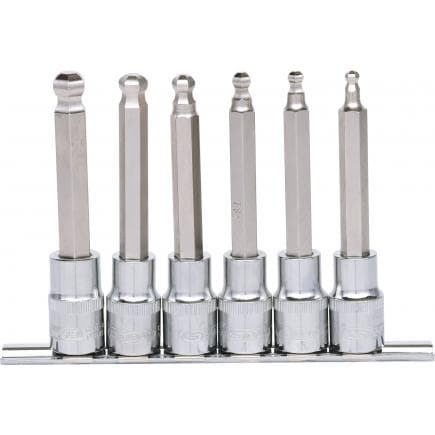 KS TOOLS 918.1665 - 1/2" Jeu de douilles tournevis 6 pans intérieur CHROME plus, longues 5-12 mm (6 pcs)