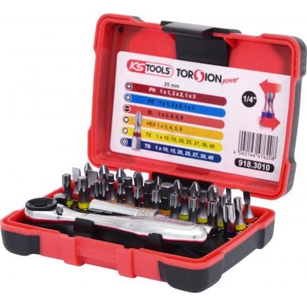 KS TOOLS 918.3010 - 1/4" Jeu d'embouts de vissage TORSIONpower (32 pcs)