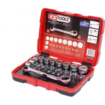 KS TOOLS 918.3050 - Coffret de douilles et d'embouts de visage 1/4" + 11 mm (31 pcs)