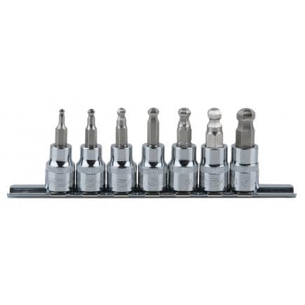 KS TOOLS 918.3772 - 3/8" CHROME plus Jeu de douilles à embouts pour vis 6 pans intérieur à tête sphérique 3-10 mm (7 pcs)