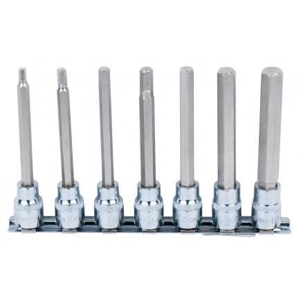 KS TOOLS 918.3960 - 3/8" Jeu de douilles tournevis 6 pans intérieur CHROME plus, longues 4-12 mm (7 pcs)