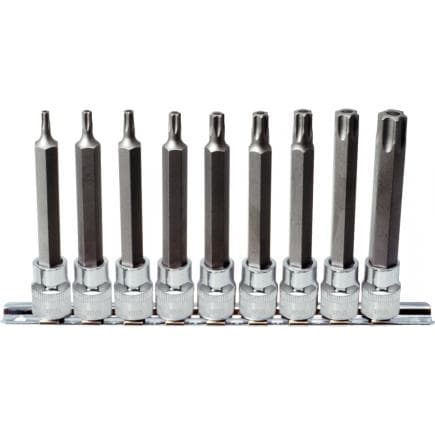KS TOOLS 918.3969 - 3/8" Jeu de douilles tournevis Torx percé CHROME plus, longues TB20-TB60 (9 pcs)