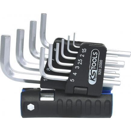 KS TOOLS 920.2000 - Jeu de clés mâles 6 pans 3 en 1 courtes (10 pcs)