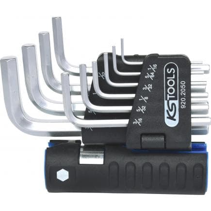 KS TOOLS 920.2050 - Jeu de clés mâles 6 pans 3 en 1 courtes, pouce (10 pcs)