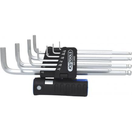 KS TOOLS 920.2450 - Jeu de clés mâles 6 pans à tête sphérique 3 en 1 XL, pouce (10 pcs)