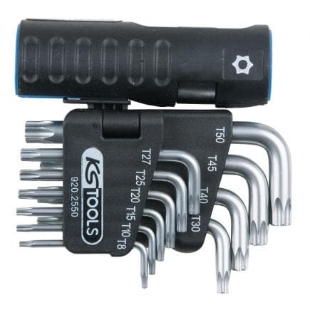 KS TOOLS 920.2550 - Jeu de clés mâles Torx percé 3 en 1 courtes (10 pcs)