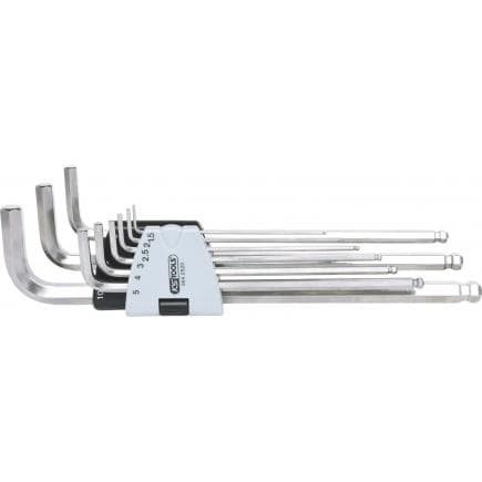 KS TOOLS 964.0520 - Jeu de clés mâles coudées pour vis 6 pans, EDELSTAHL XL (9 pcs)