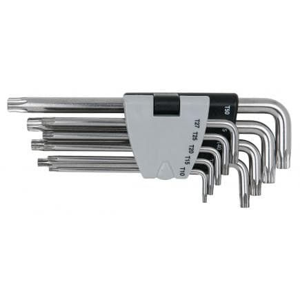 KS TOOLS 964.0620 - Jeu de clés mâles coudées Torx percées, longues EDELSTAHL (9 pcs)