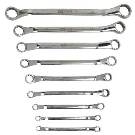 KS TOOLS 964.1140 - Jeu de clés polygonales doubles coudées EDELSTAHL (9 pcs)