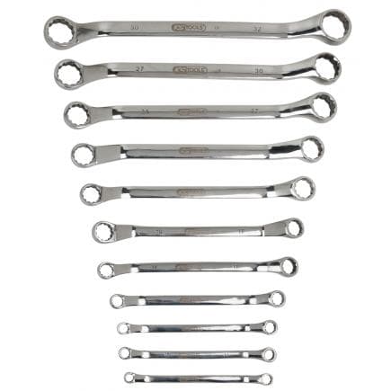 KS TOOLS 964.1145 - Jeu de clés polygonales doubles coudées EDELSTAHL (11 pcs)