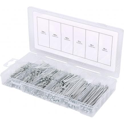 KS TOOLS 970.0080 - Assortiment de goupilles fendues, 1,6x25,4mm-4,0x63,5mm, (555 pcs)