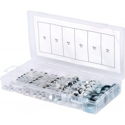 KS TOOLS 970.0120 - Assortiment d'écrous de sécurité, M4-12, (146 pcs)